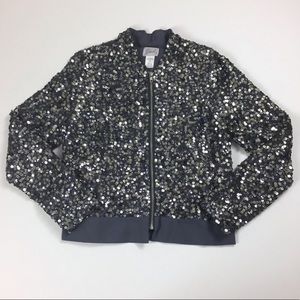 Gudi vintage gray silver sequins satin jacket 4